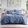 thumbnail image 6 of U by Bedsure Full Comforter Set Slate Blue, Bed in a Bag Full Size Bedding, 7 Pieces Pinch Pleat All Season Comforter with Sheets, Pillowcases & Shams, 6 of 9