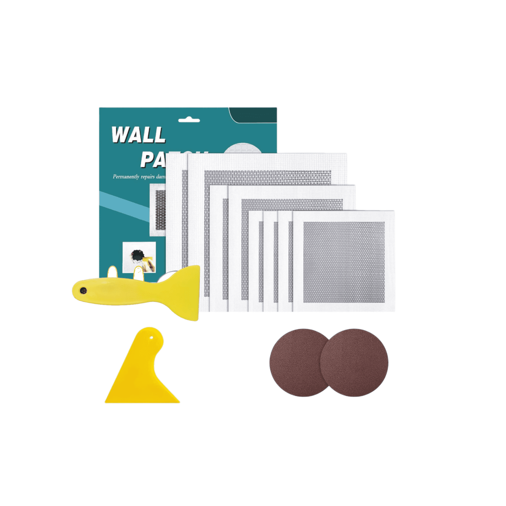 TRIANU 12 Pcs Drywall Repair Kit Aluminum Wall Repair Patch Kit, 4/6/8 inch Fiber Mesh Over