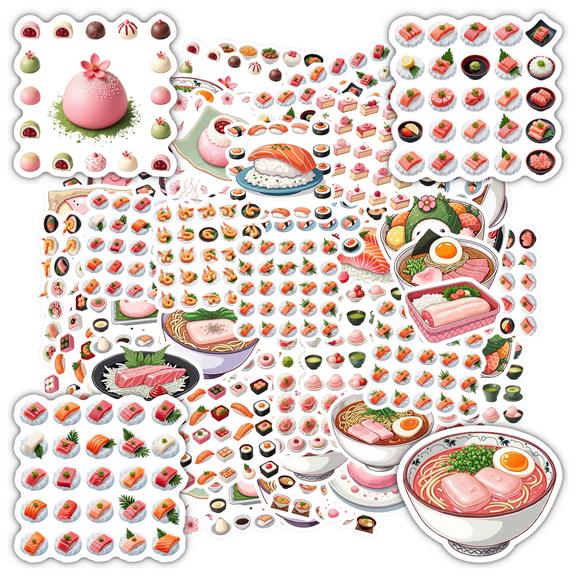 Cute Stickers Food Stationery Sticker Japanese Decals for Luggage Suitcase Phone