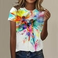 thumbnail image 2 of Stylish Women's T-Shirts for Everyday Wear - Women's F Print Round Neck Short Sleeve Top - and Comfortable Design for Casual Outfits, 2 of 5