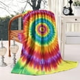 thumbnail image 2 of Colorful Rainbow Tie Dye Spiral Pattern Blanket,Comfortable Soft Flannel Throw Blanket,All Season,Warm Lightweight Blankets for Sofa Bed Couch Living Room Chair,50"x60", 2 of 4