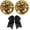 Mix2, variant on 3 Pcs Cheerleading Pom Poms and Large Cheerleader Hair Bow Metallic Cheer Supplies for Team Spirit Sports Dance Cheering