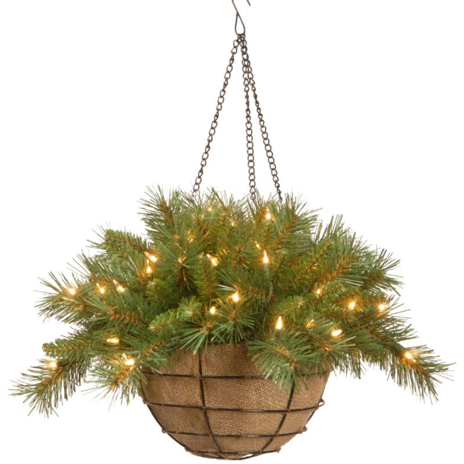 20 Pre Lit Battery Operated Tiffany Fir Artificial Christmas 20 Pre Lit Battery Operated Tiffany Fir Artificial Christmas Hanging Basket Warm White Led Lights