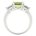 thumbnail image 4 of Three-Stone Engagement Ring for Women - 4ct Natural Peridot in 14K White Gold Promise Ring, 4 of 6