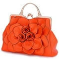 LUOBANIU, Women's Evening Clutches Handbag, Floral Rose Design, Orange — free download