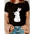 thumbnail image 1 of Cute Bunny Easter Girls Women T-Shirt Printed T-Shirt, Short-Sleeved Crew Neck Casual Top, Suitable For All Seasons, Women's Wear Tee For Adult, Men, Women, Teen, Teenager, Adolescent, Youth., 1 of 6