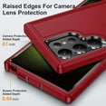 thumbnail image 5 of Allytech Rugged Case Compatible with Samsung Galaxy S24 Ultra with Hidden Kickstand, [Military Grade Drop Protection] Soft TPU Hard PC Bumper Non-Slip Shockproof Full Protective Case, Red+Black, 5 of 8