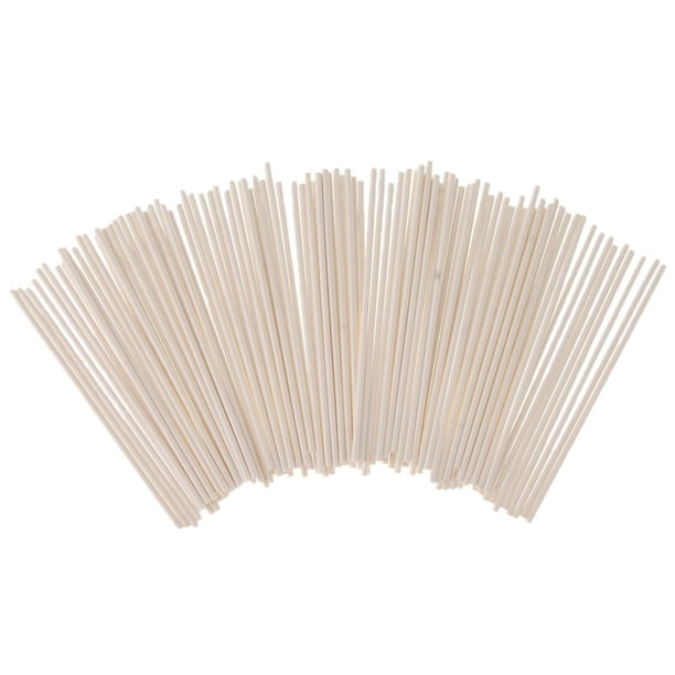 Paquete de 100 de de colores Proveedor de fiestas para hornear 4 pulgadas / 6, Blanco Yuyangstore Palillos de paleta de papel Pop Lollipop