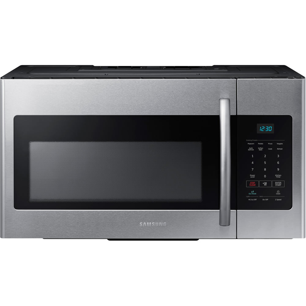 Black Cabinet Westinghouse WCM16100SS 1000 Watt Counter Top Microwave Oven 1.6 Cubic Feet Stainless Steel Front