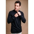 thumbnail image 4 of Men's Cottonique M17776 Latex Free Organic Cotton Long Sleeve Henley Shirt (Black M), 4 of 5