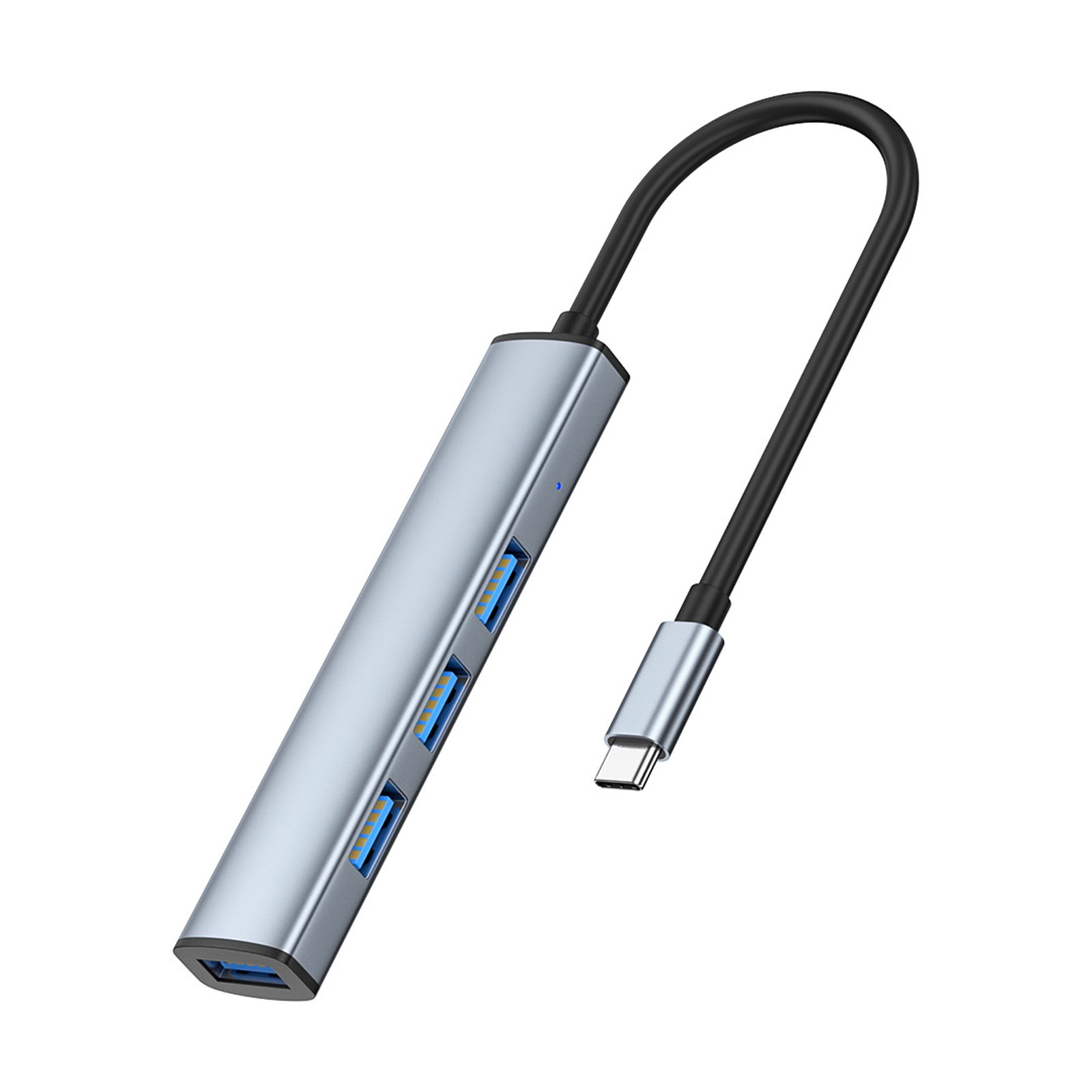 4 Port USB3.0 Type C Hubs Fast 5Gbps Data Transfer Plug and Play Hot Swappable Portable for Keyboards Systems