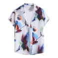 thumbnail image 2 of Tbopshirt Summer Tops,Men's Casual Short Sleeve Hawaiian Vacation Style Shirt Blouse T-shirt, 2 of 5
