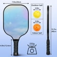 thumbnail image 4 of Pickleball Paddles Set Of 2, Fiberglass Surface, Dreamy Cloud Print, 4 Balls & Bag, 4 of 5