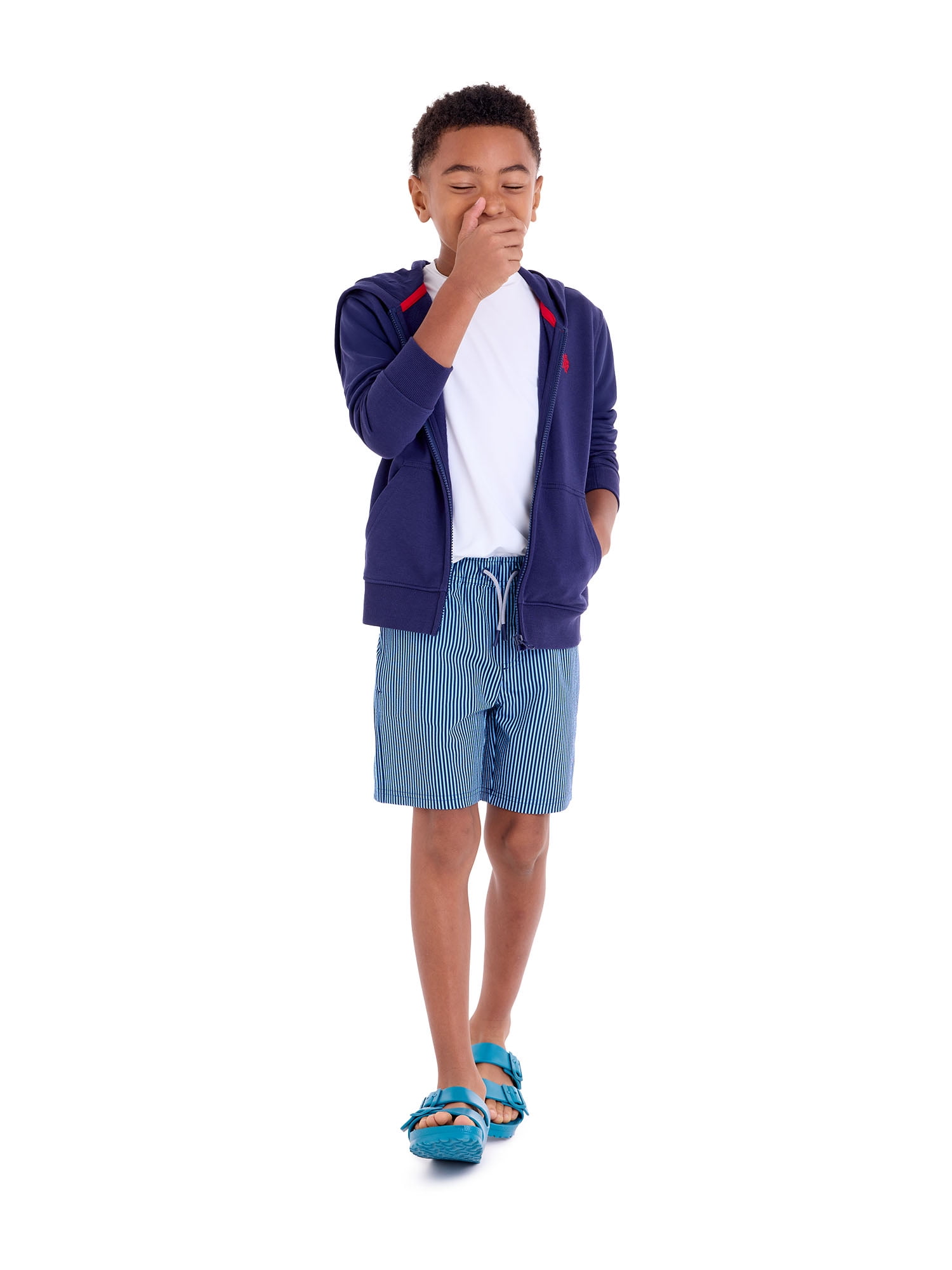 U.S. Polo Assn. Seersucker Stripe Swim Short, Sizes 4-18