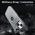 thumbnail image 2 of for iPhone 15 Plus/14 Plus Case, Frosted PC with MagSafe Built-in 360 Rotatable Invisible Kickstand Sliding Window Camera Cover Military Grade Protection Case for iPhone 15 Plus/14 Plus, Gray, 2 of 6