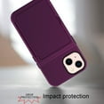 thumbnail image 4 of iPhone 13 Card Holder Wallet Case,Dteck Shockproof Rubber Hybrid PC with Hidden Mirror Dual Layer Cover Lightweight Protective Back Phone Case for Apple iPhone 13 6.1-inch,Purple, 4 of 5