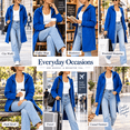 thumbnail image 7 of Aezemi Women Outdoor Hooded Sweatshirts Full Zip Knee Length Drawstring Fashion Comfy Outfits Coat Trendy Long Sleeve Zip up Workout Casual Tunic Hoodie Blouses with Pockets XL, 7 of 7