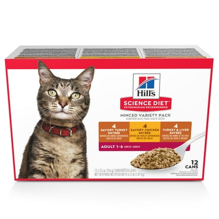 (12 Pack) Hill's Science Diet Adult Tender Dinners Variety Pack Wet Cat Food, 5.5 oz.