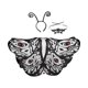 thumbnail image 1 of Disfraz de de polilla para Halloween, accesorios fotográficos para fiestas de disfraces, cumpleaños y festivales. Blanco y negro, 1 of 8