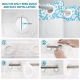 thumbnail image 3 of No Hook Shower Curtain, Tropical Plants Shower Curtains for Bathroom with See Through Top Window, Rustic Farmhouse Floral Leaves Blue Waterproof & Washable Bath Curtain Standard 72"x72", 3 of 4