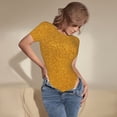 thumbnail image 3 of Fotbe Gold Glitter Body de Mujer con Cuello Redondo y Mangas Cortas, Sin Mangas Ajustado, Suave, Cómodo y Básico-X-Large, 3 of 7