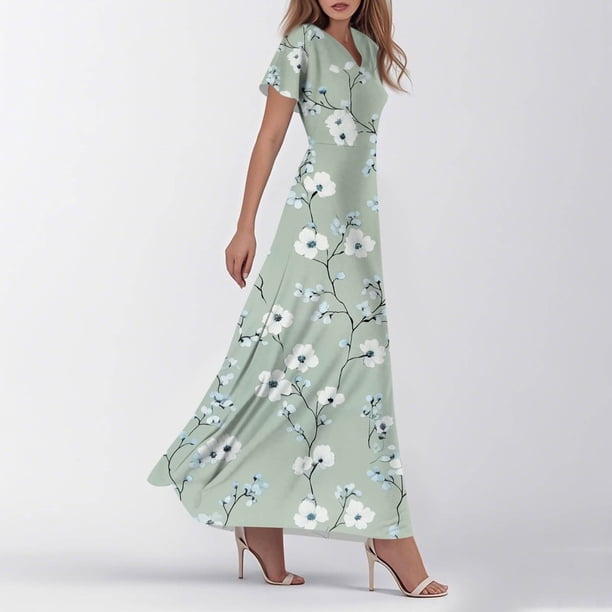 petite mint green dress PixieGirl Petite Women's Mint Green Polka Dot Tiered Maxi Dress