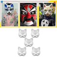 thumbnail image 5 of Diy White Paper Mask Fox Cat Face Pulp Máscara pintada a mano en blanco para Dance Party Festival Performance Halloween kaili Sencillez, 5 of 5