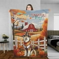 thumbnail image 3 of Thanksgiving Alaskan Malamute Pilgrim Grateful, Thankful, Blessed Fall Welcome Cozy Fleece Blanket Alaska Mal Dog Lovers Gifts Warm Soft Throw Blanket - 00021, 3 of 5