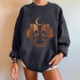 thumbnail image 4 of Sudadera extragrande de lana de manga larga con cuello redondo y estampado de calavera para mujer Pompotops gfhjh16626, 4 of 5