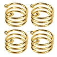 thumbnail image 2 of ZHAOCHENG 8 servilleteros en espiral dorados, elegantes servilleteros de metal inoxidables para bodas, cumpleaños, cenas y fiestas familiares., 2 of 5