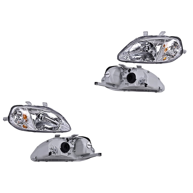 Par de Faros Civic 1999 A 2000 Honda P/Halog DEPO .