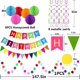 thumbnail image 3 of Pancarta de feliz cumpleaños yeacher con bandera de papel de colores banderines de papel guirnalda de confeti circular, 3 of 7
