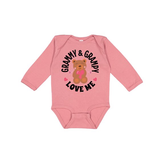 Inktastic Grammy and Grampy Love Me Grandchild Bear Boys or Girls Long Sleeve Baby Bodysuit