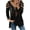 Black, variant on Fesfesfes Women Tunic Tops Printed Long Sleeve Tops V-Neck Zipper Casual Tops T-shirt