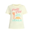 thumbnail image 5 of Pasta Club Women's Graphic Everyday Tee with Short Sleeves, Sizes XXS-XXL, 5 of 5