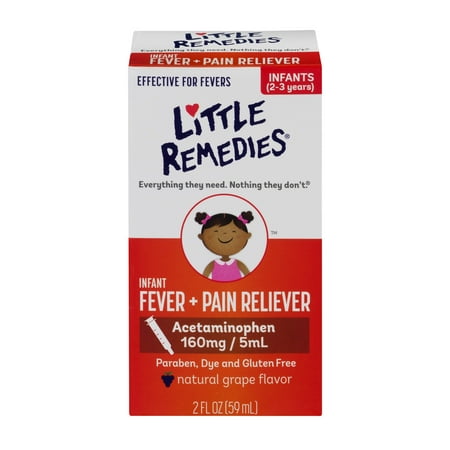 Little remedies little fevers infants fever & pain reliever syringe, natural grape, 2 fl