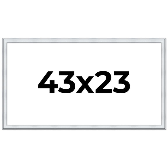 43x23 Frame Sterling Silver Solid Wood Picture Frame | 1.25 Inch Moulding Width | 0.75 Inch