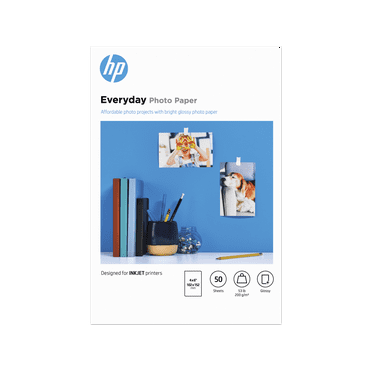 HP Everyday Photo Paper - Glossy - 8 mil - 4 in x 6 in - 200 g/m, 50 sheets photo paper