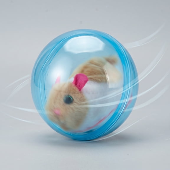 Auto-Rolling Interactive Cat Toy Ball, Transparent Pet Toy with Plush Hamster Inside & Obstacle Avoidance, Smart Rolling Toy for Indoor Kittens Small Puppies