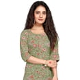 thumbnail image 5 of Rajnandini Women's Pure Cambric Cotton Kalamkari Floral Print Kurti (JOPLJPR69B-XL_Green_XL), 5 of 5