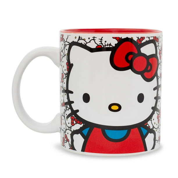 Taza Sanrio Hello Kitty Allover Faces de cerámica, 600 ml, sin BPA