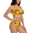 thumbnail image 2 of Rocae Ripe Yellow Lemon for Bikini Set for Women Two Piece Sexy High Swimsuits Split Crossover Bikini Small, 2 of 9