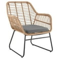 thumbnail image 5 of Antibes 2.0 Steel Rattan 4-Piece Patio Conversation Set with Cushions in Grey, 5 of 7