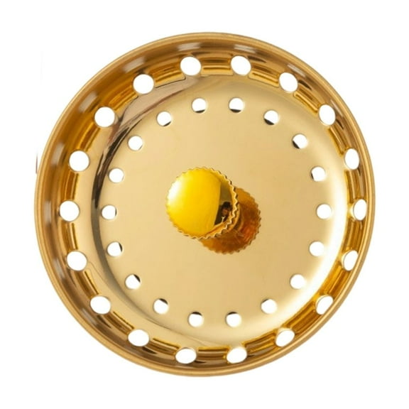 Gold Kitchen Sink Strainer Basket - Fine Mesh Stainless Steel Sink Filter Stopper for Drains, Catches Food Waste, Hair & Debris, Easy Clean