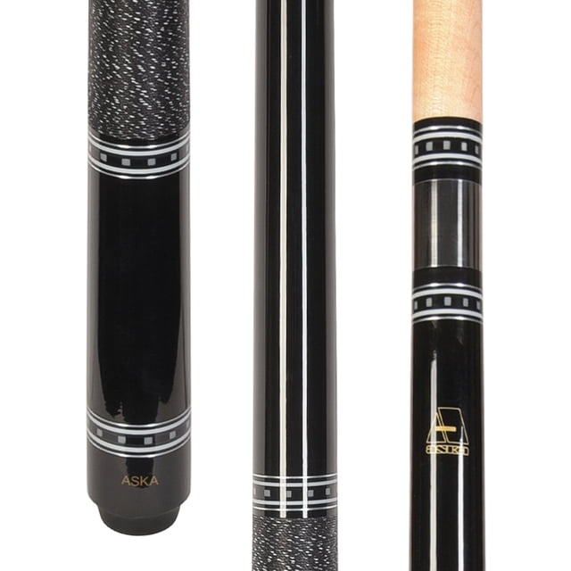 ASKA L9 Black Pool Cue - 58" Stained Maple with Irish Linen Wrap, 5/16x18 Joint