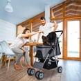 thumbnail image 6 of CL.HPAHKL Dog Stroller, 4 Wheels Foaldable Cat Stroller Dog Cat Cage Jogger Stroller for Medium Small Dogs Cats, Pet Stroller with Storage Basket and Cup Holder Portable Lightweight for Travel, 6 of 8