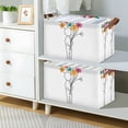 thumbnail image 2 of Yayeee Foldable Storage Basket for Shelves with Handles Waterproof Cloth Bins, Colorful Flower, 2 of 7