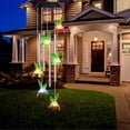 thumbnail image 4 of Campana de viento solar con LED que cambia de color y tubos de aluminio, diseño de colibrí, con gancho para uso doméstico en interiores y exteriores, color verde., 4 of 5