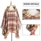 thumbnail image 3 of Capa con capucha a cuadros para mujer, poncho, capa con capucha, chal con borlas, 3 of 5