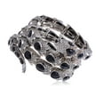 thumbnail image 1 of ALILANG Egyptian Snake Rhinestones Stretch Cuff Wrap Bangle Bracelet, Black Silver, 1 of 4